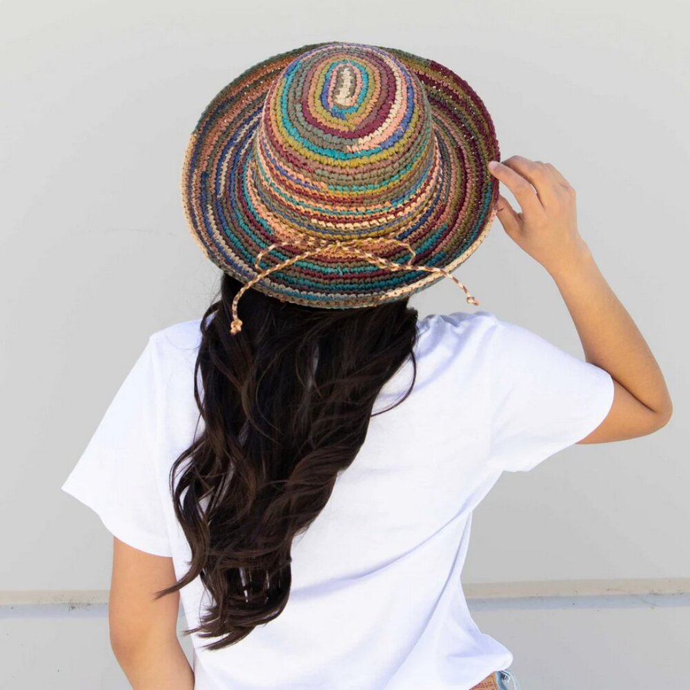 🍂 San Diego Hat Co. Multicolor Raffia Straw Hat - Picture 7 of 9